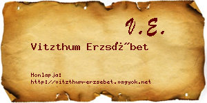 Vitzthum Erzsébet névjegykártya